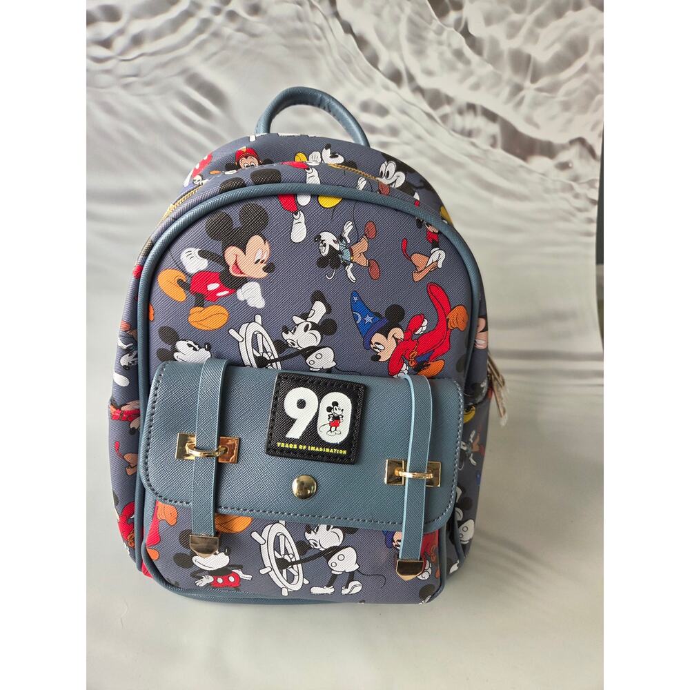 Disney Mickey Mouse 90 Years : Deluxe 11" Faux Leather Mini Licensed Backpack